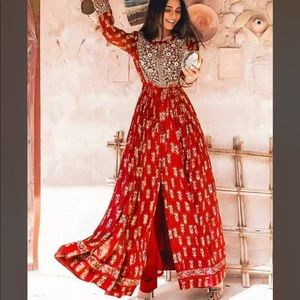 Women Indian Ethnic Palazzo Kurta Set Bollywood Style Front Cut Kurti St…